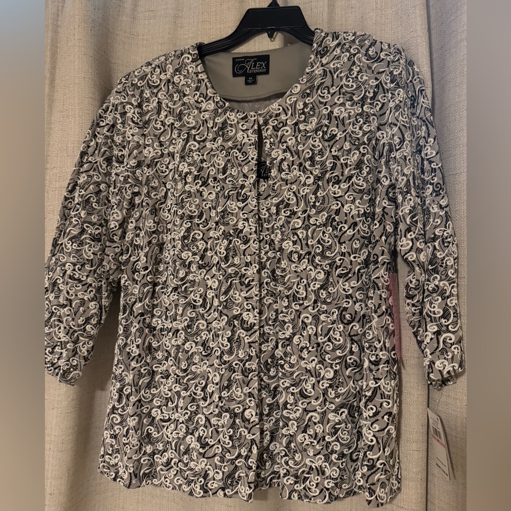 Alex Evenings Monochrome Swirl Jacket